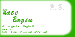 mate bagin business card